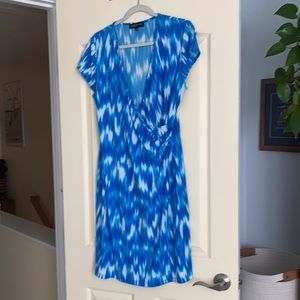 Blue and white wrap dress by Jones New York size large
